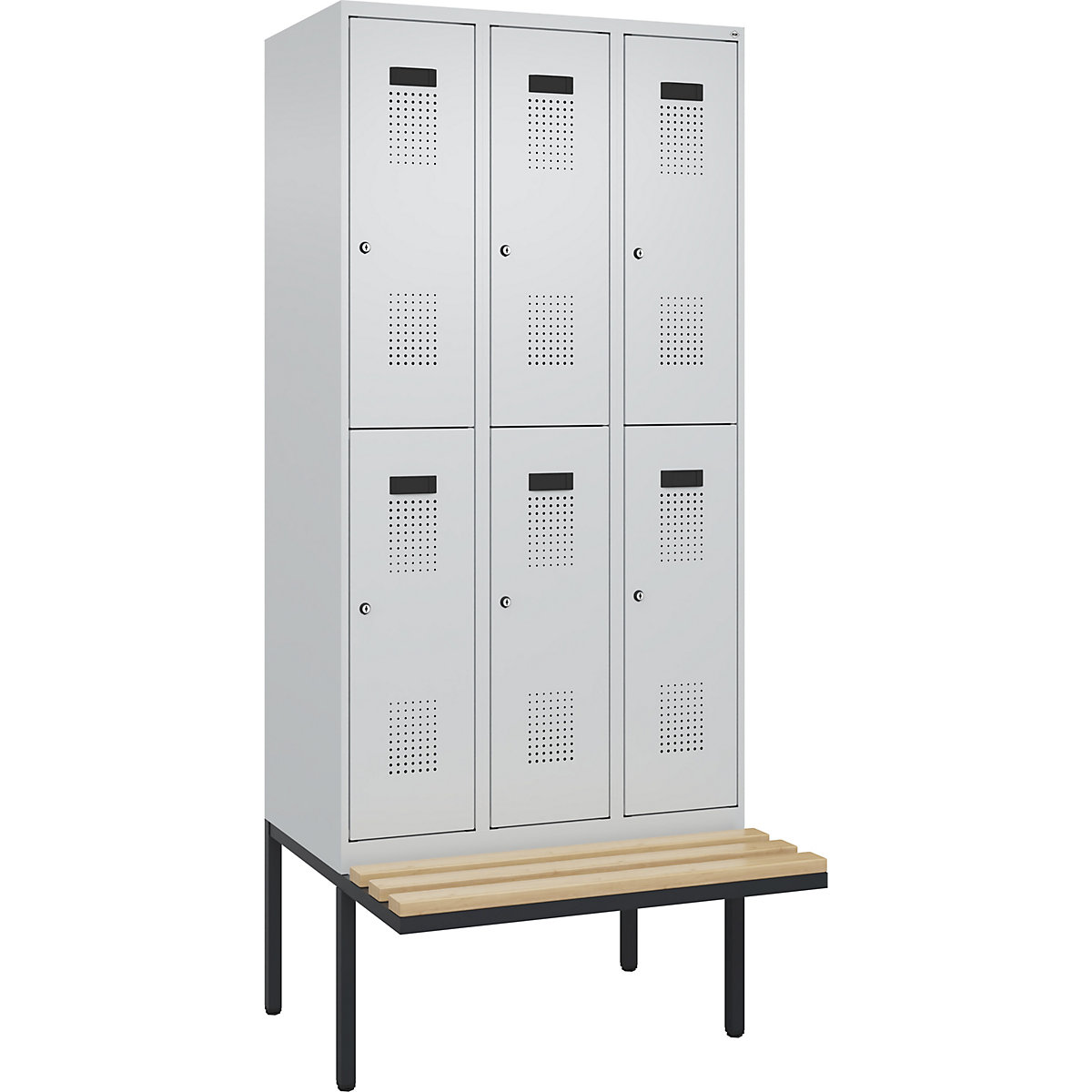 Lockerkast Evolo PLUS met twee verdiepingen en zitbank (Productafbeelding 2)-1