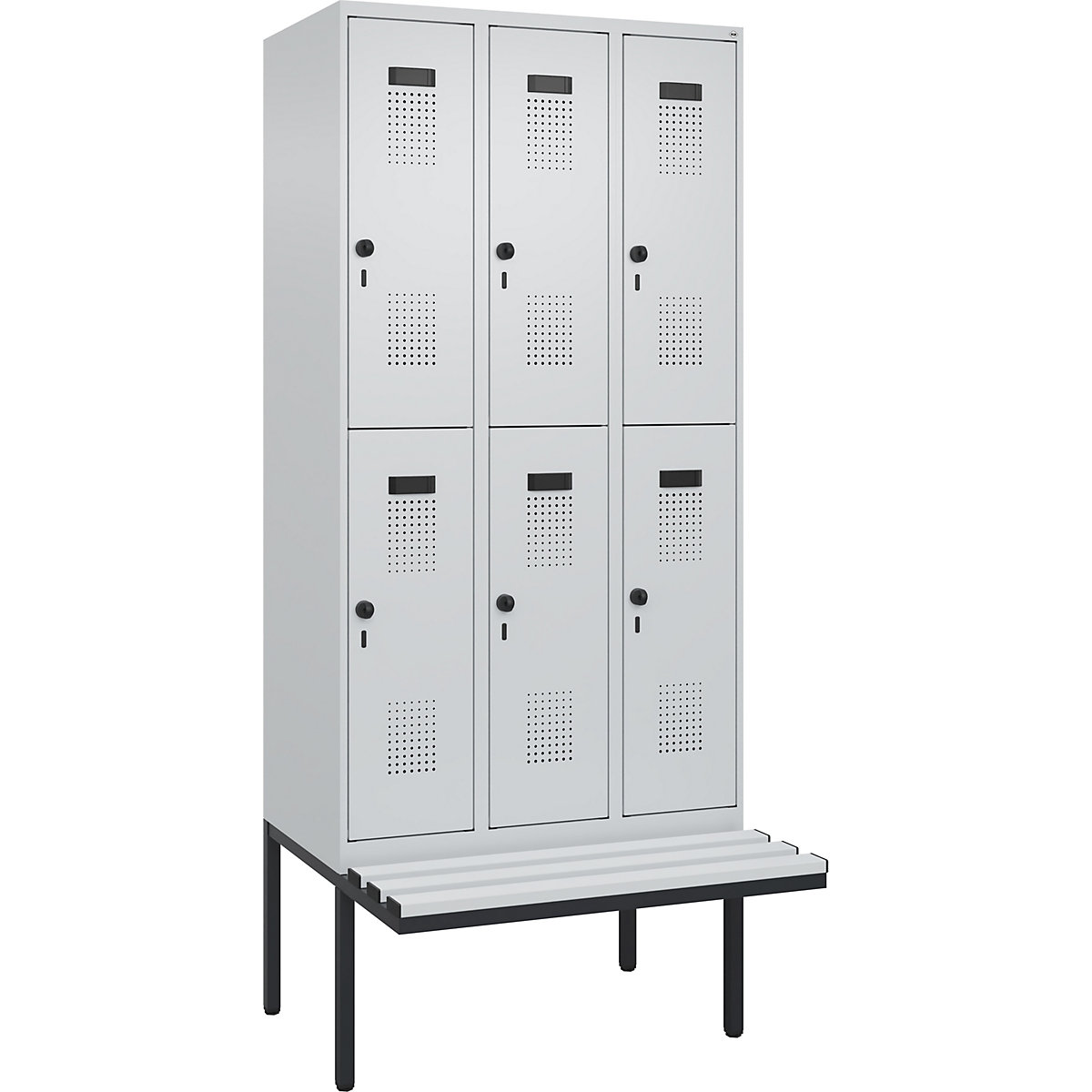 Lockerkast Evolo PLUS met twee verdiepingen en zitbank (Productafbeelding 2)-1