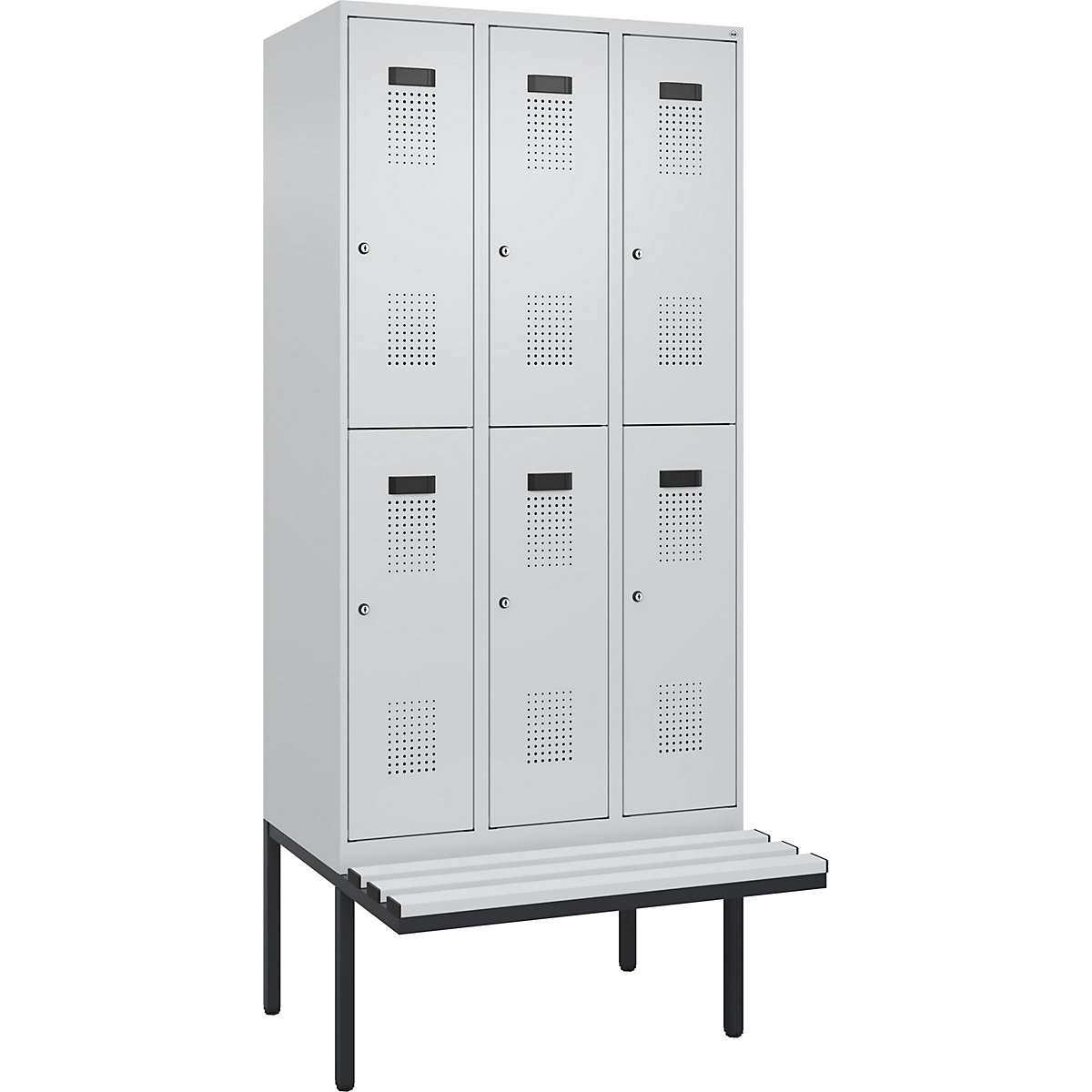 Lockerkast Evolo PLUS met twee verdiepingen en zitbank (Productafbeelding 2)-1