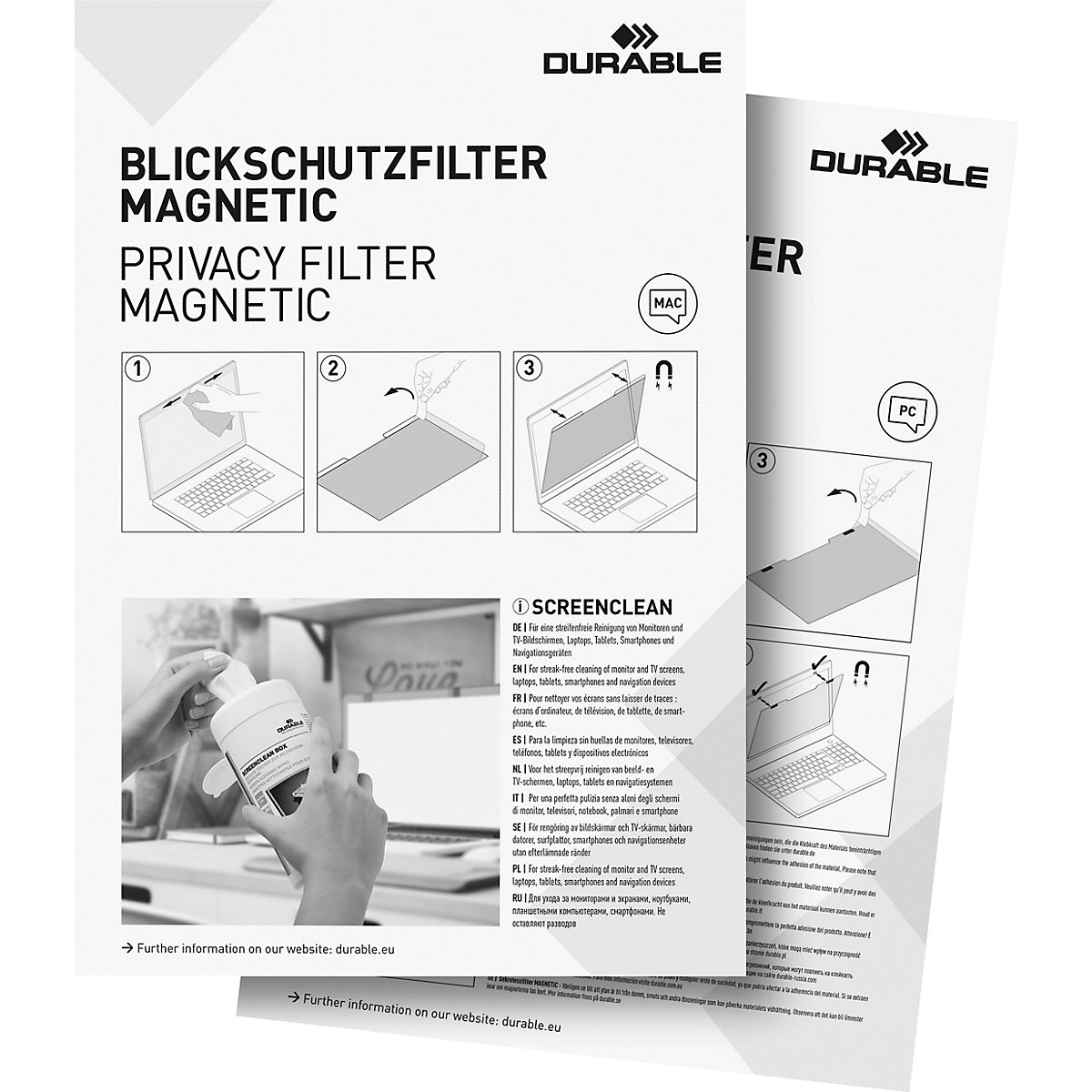 Filter za zaščito pred neželenimi pogledi MAGNETIC MacBook Pro® – DURABLE (Slika izdelka 10)-9