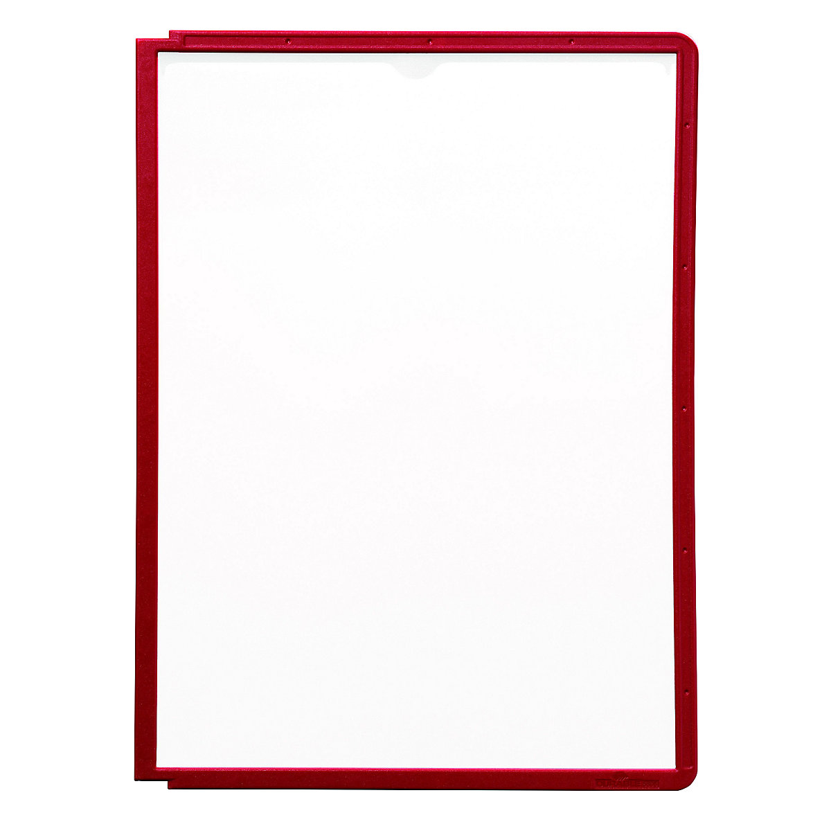 Prozorna tablica s profilnim okvirom – DURABLE, za DIN A4, DE 10 kosov, rdeča-10