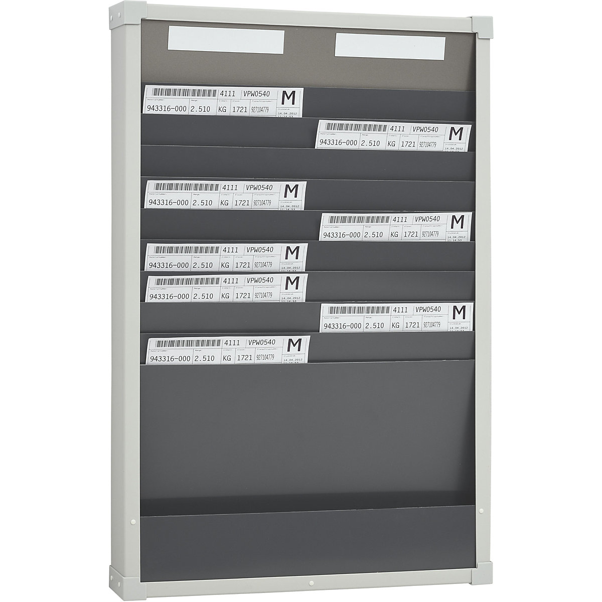 Sistem urejevalnih tabel za kartice – EICHNER, 10 predelkov, višina 750 mm, z 2 vrstama-8