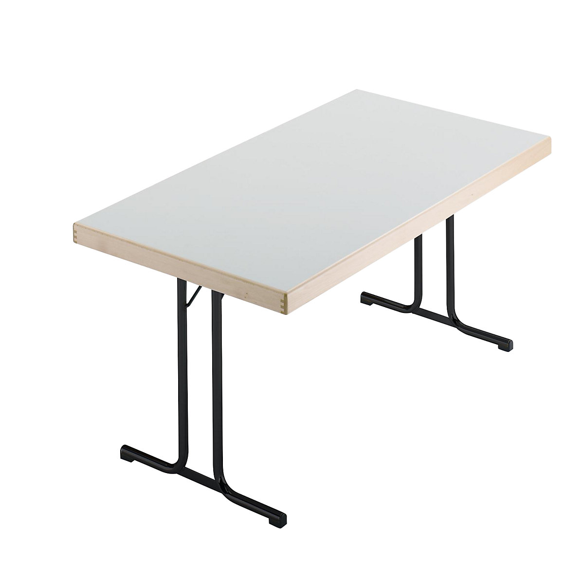 Zložljiva miza, dvojno podnožje v obliki črke T, 1200 x 800 mm, antracitno ogrodje, svetlo siva plošča-6