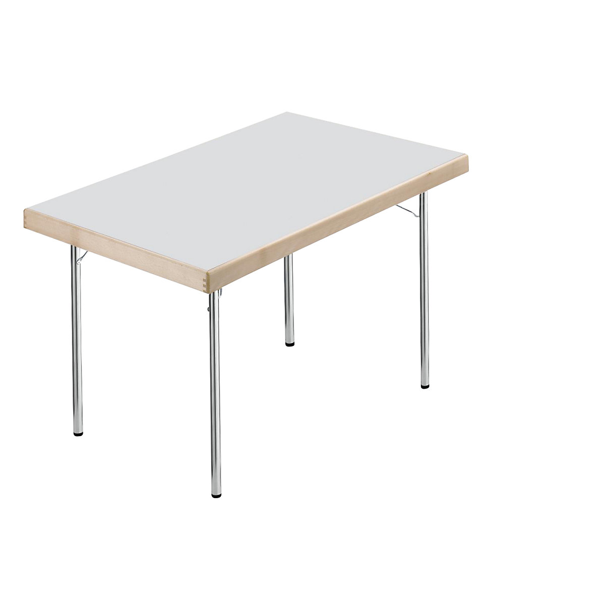 Zložljiva miza, štirinožno ogrodje, 1200 x 800 mm, kromirano ogrodje, svetlo siva plošča-14