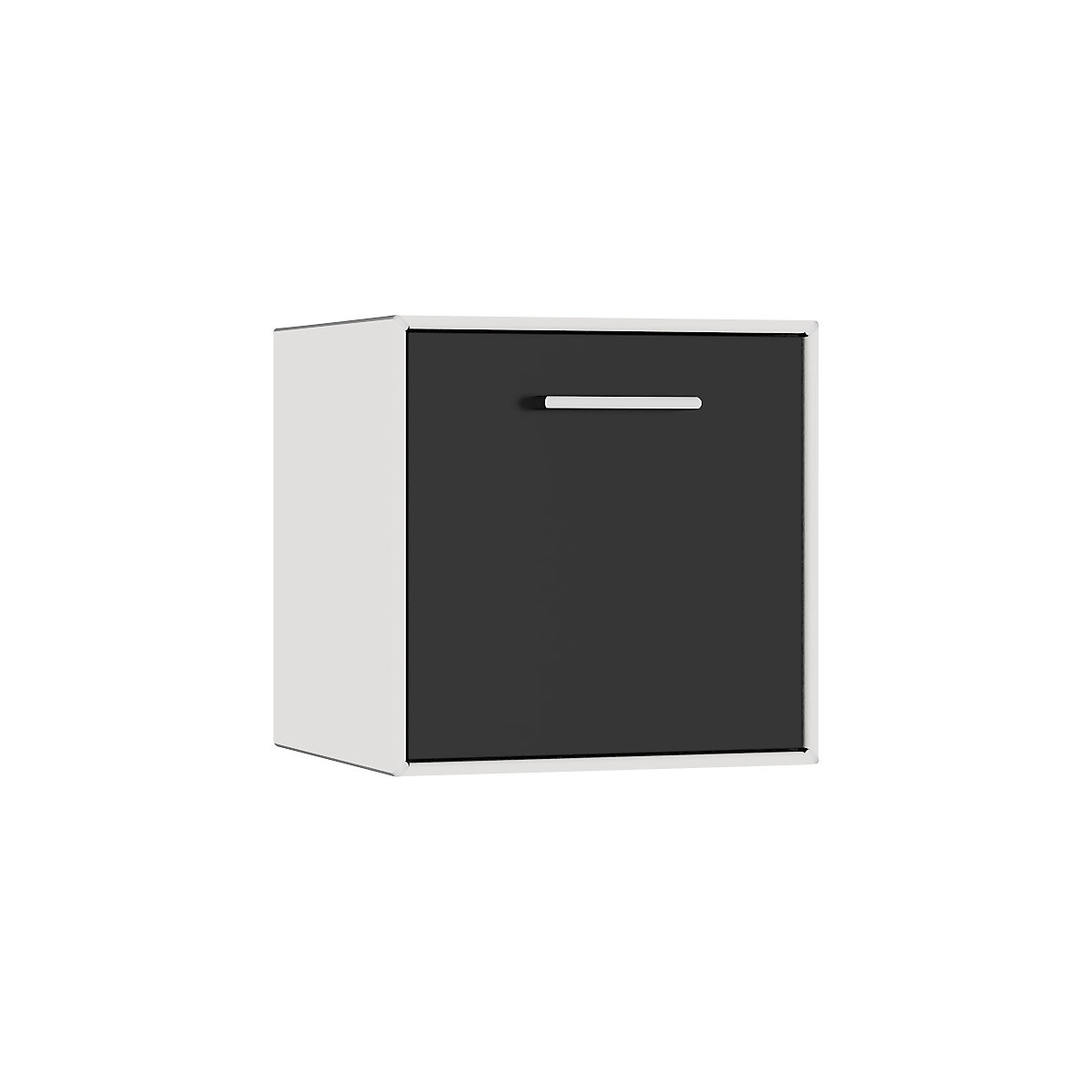 Viseča enojna omarica – mauser, 1 vrata predala za bar, širina 385 mm, signalno bele / intenzivno črne barve-4