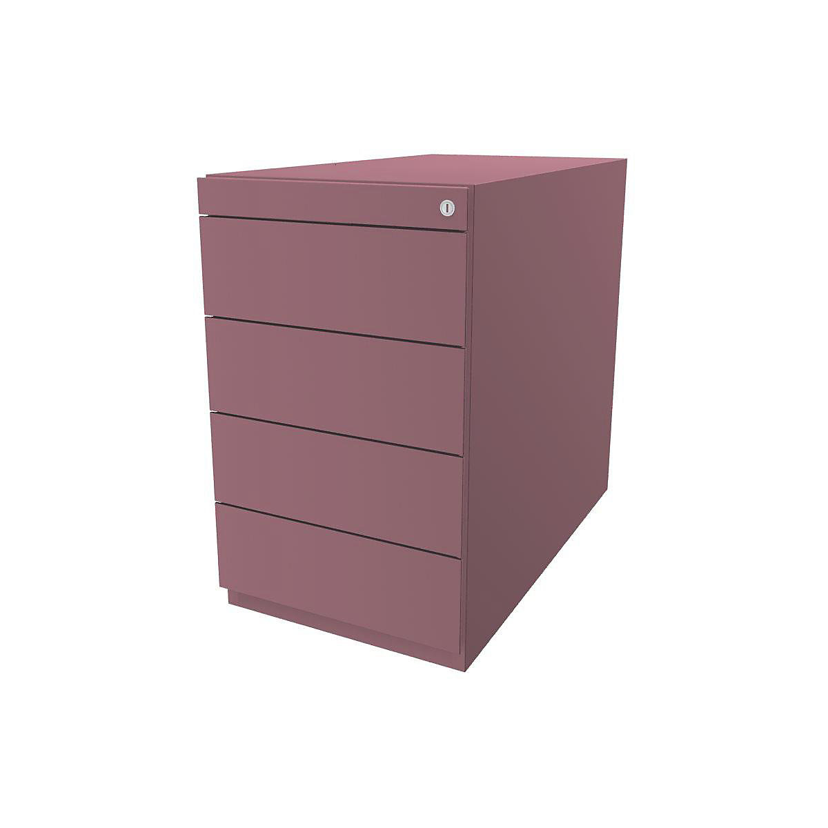 Stacionarni predalnik Note™, s 4 univerzalnimi predali – BISLEY, globina 775 mm, roza-2