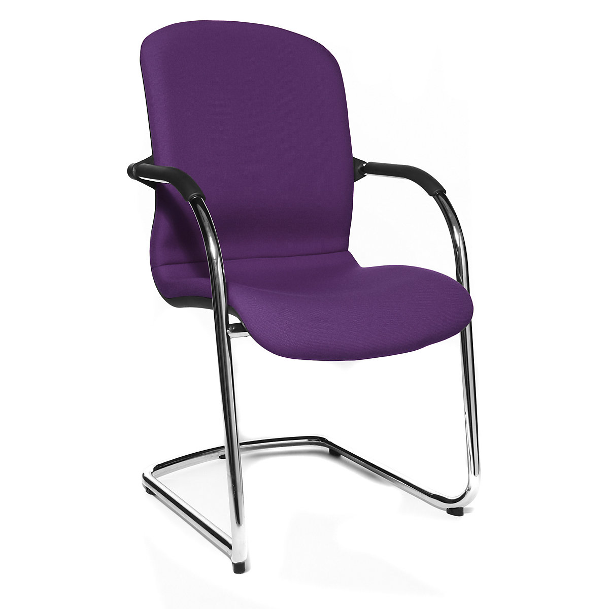 Oblikovalski stol za obiskovalce OPEN CHAIR – Topstar, oblazinjen nihajni stol, DE 2 kosa, vijoličast-4