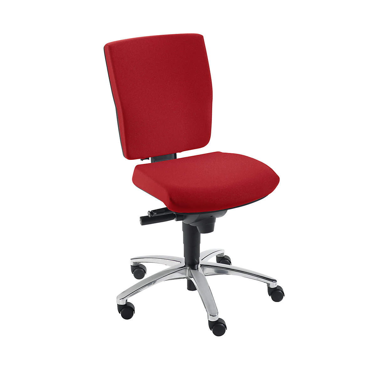Udoben vrtljiv stol, sinhrona mehanika, pomični sedež – Dauphin, višina naslonjala za hrbet 500 mm, rdeča-2