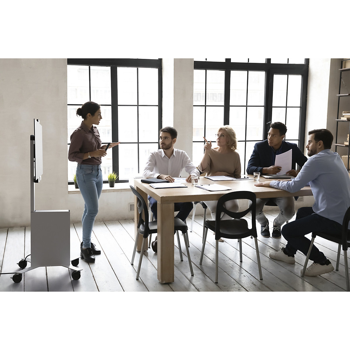 Mobilna kolica za TV COWORKSTATION® – DURABLE (Prikaz proizvoda 3)-2