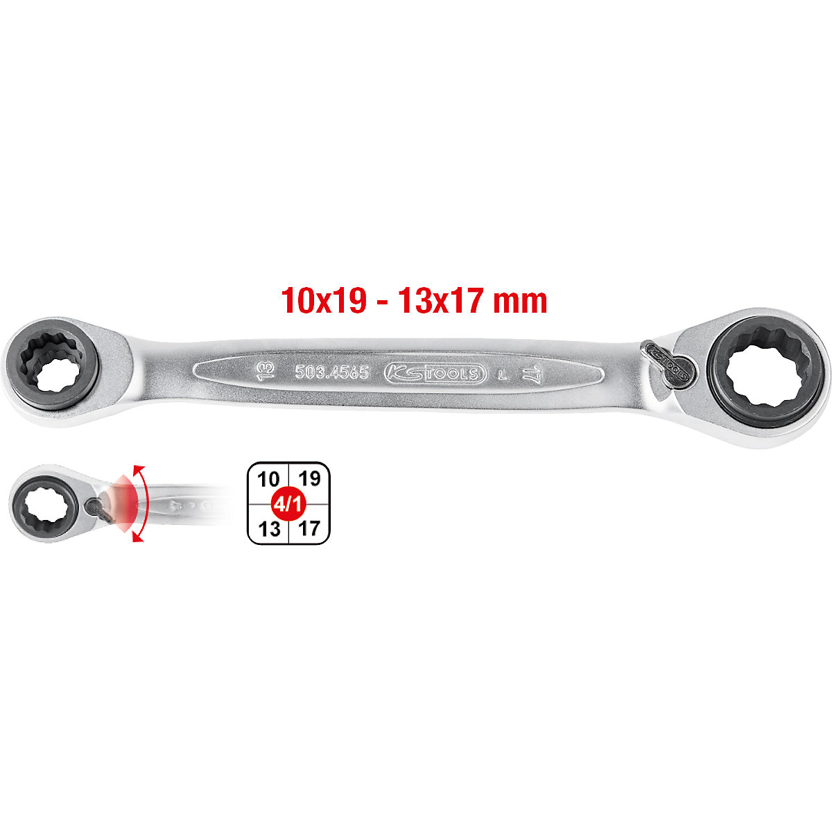 4 u 1 dvostruki prstenasti ključ s čegrtaljkom GEARplus – KS Tools (Prikaz proizvoda 7)-6