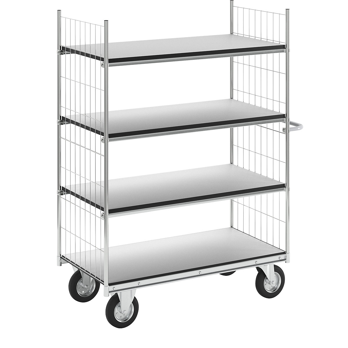 Chariot à tablettes antistatique SERIE 300 – HelgeNyberg, 4 tablettes, L x l x h 1390 x 650 x 1730 mm-5