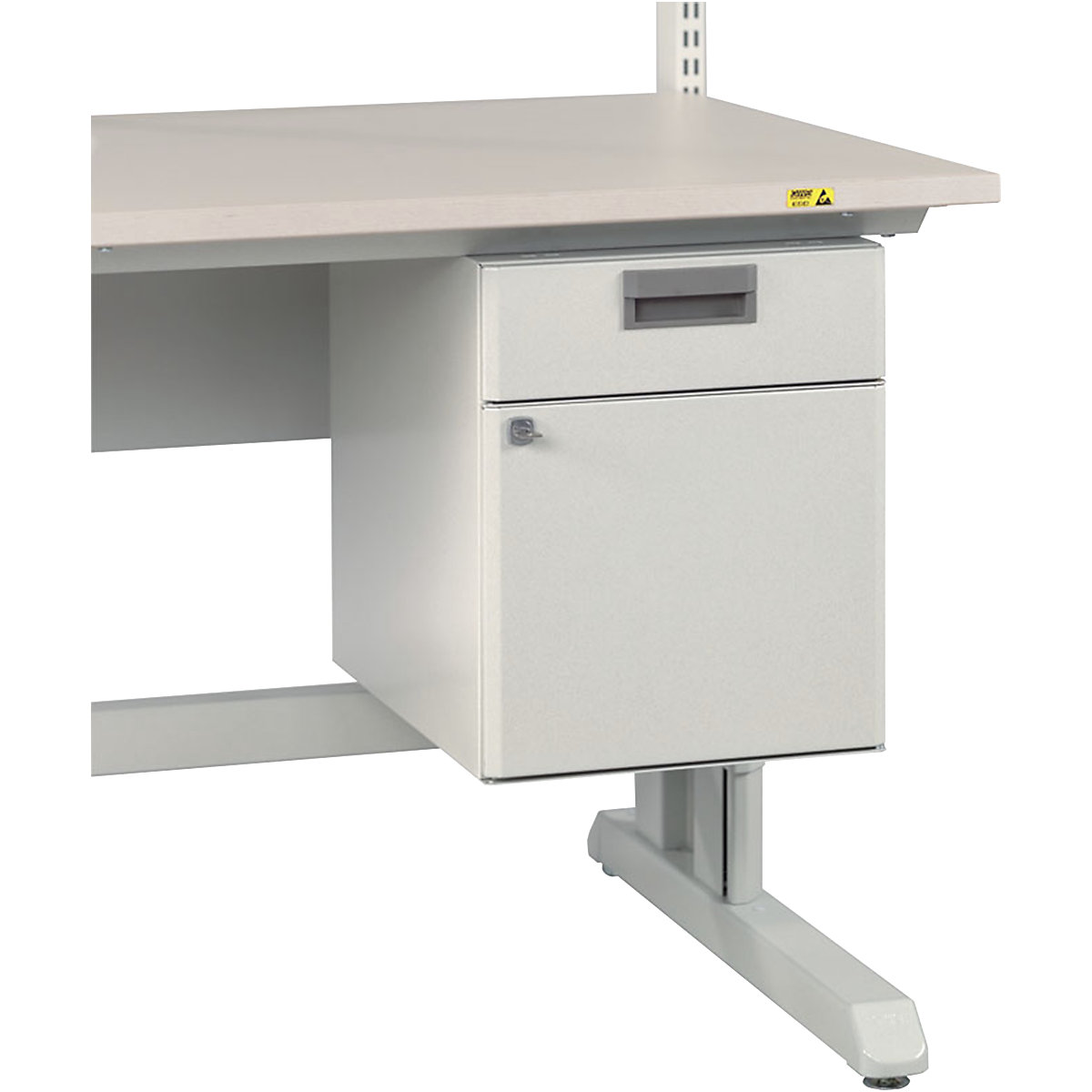 Bloco de gavetas ESD – Treston, para mesas de trabalho, com 1 gaveta, 1 porta-2