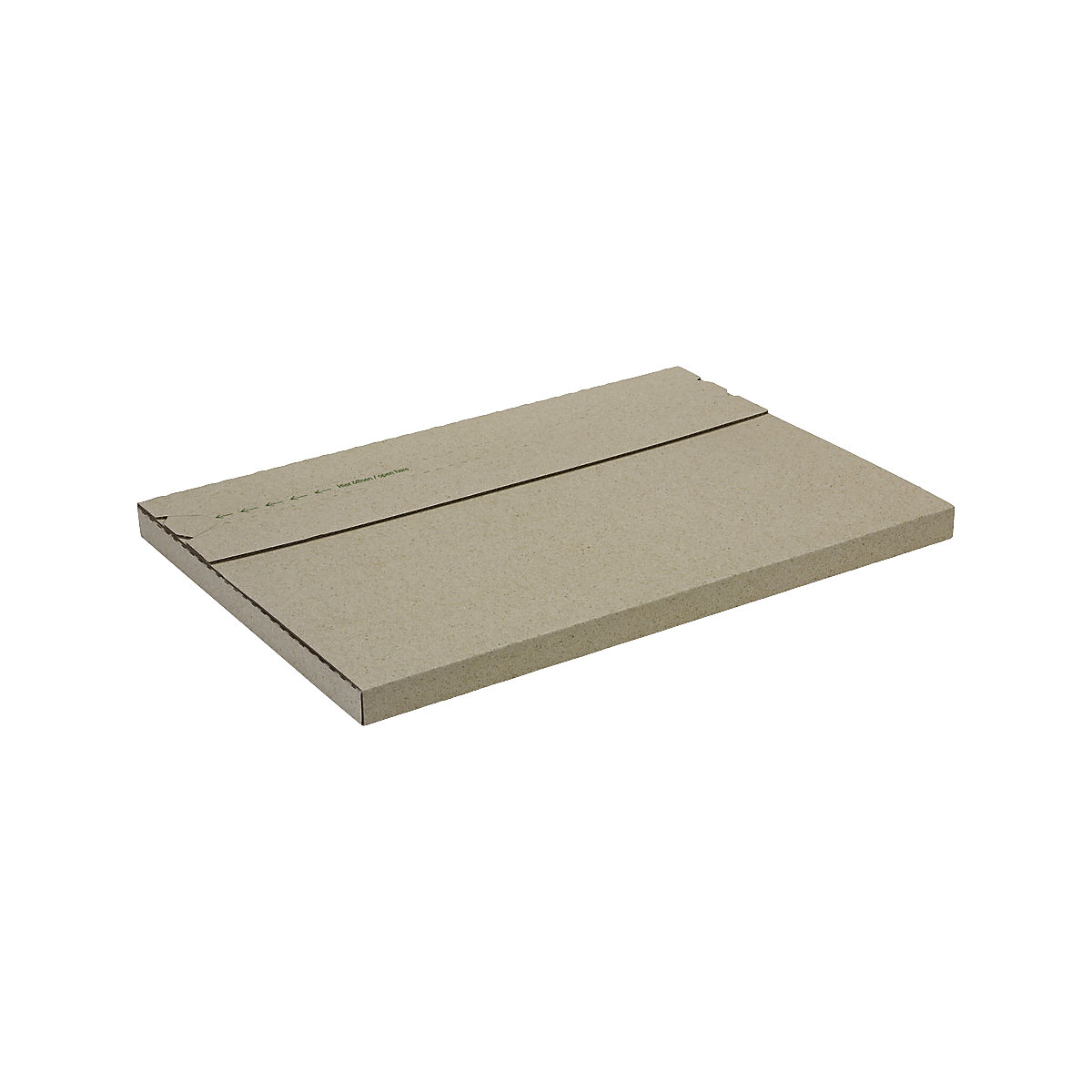 Graspapier-Flachpack terra, selbstklebend, Innen-LxBxH 349 x 246 x 15 mm, ab 20 Stk-1