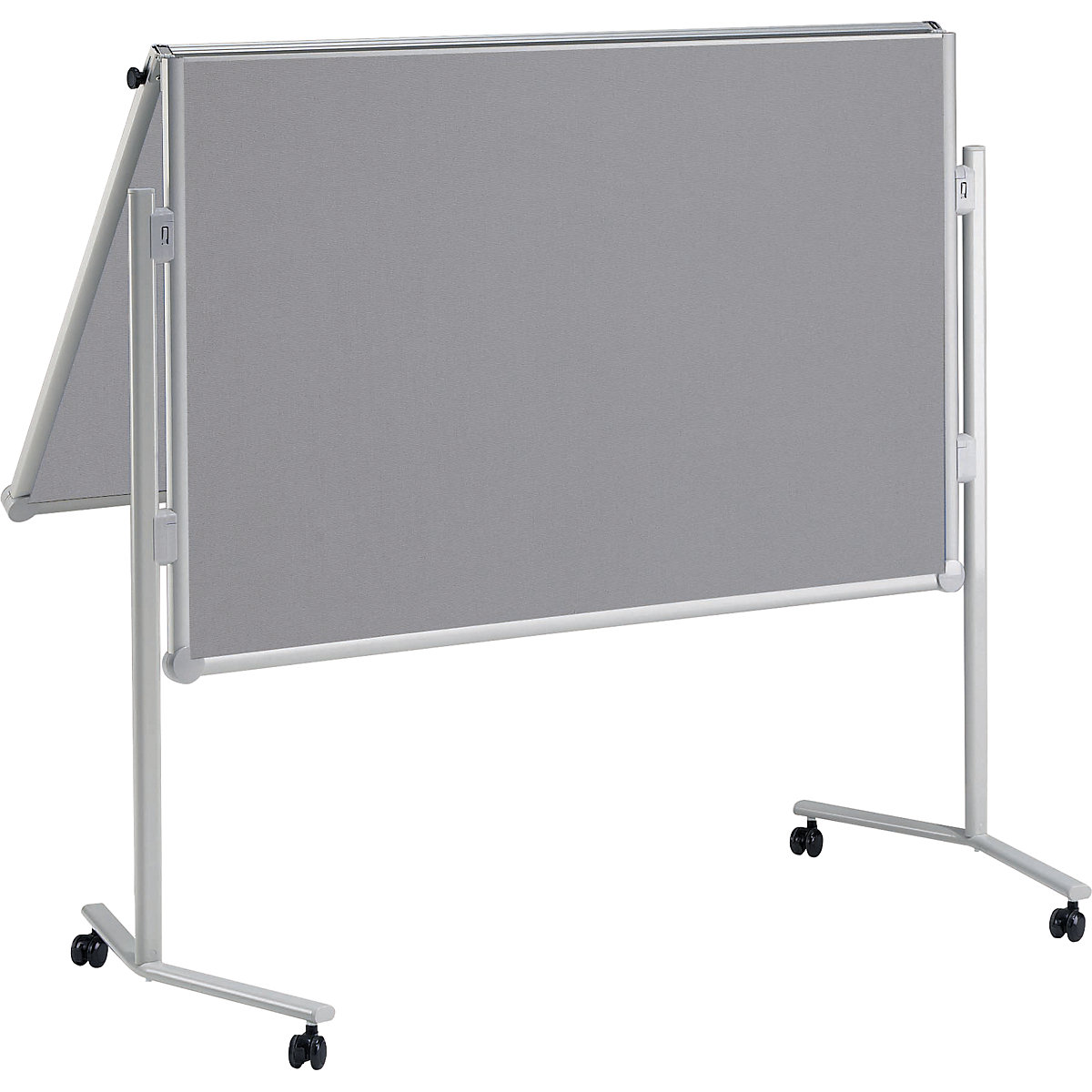 MAUL Moderationstafel, klappbar, Textil-Oberfläche, grau, BxH 1200 x 1500 mm