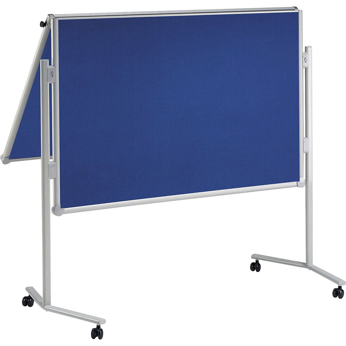 MAUL Moderationstafel, klappbar, Textil-Oberfläche, blau, BxH 1200 x 1500 mm