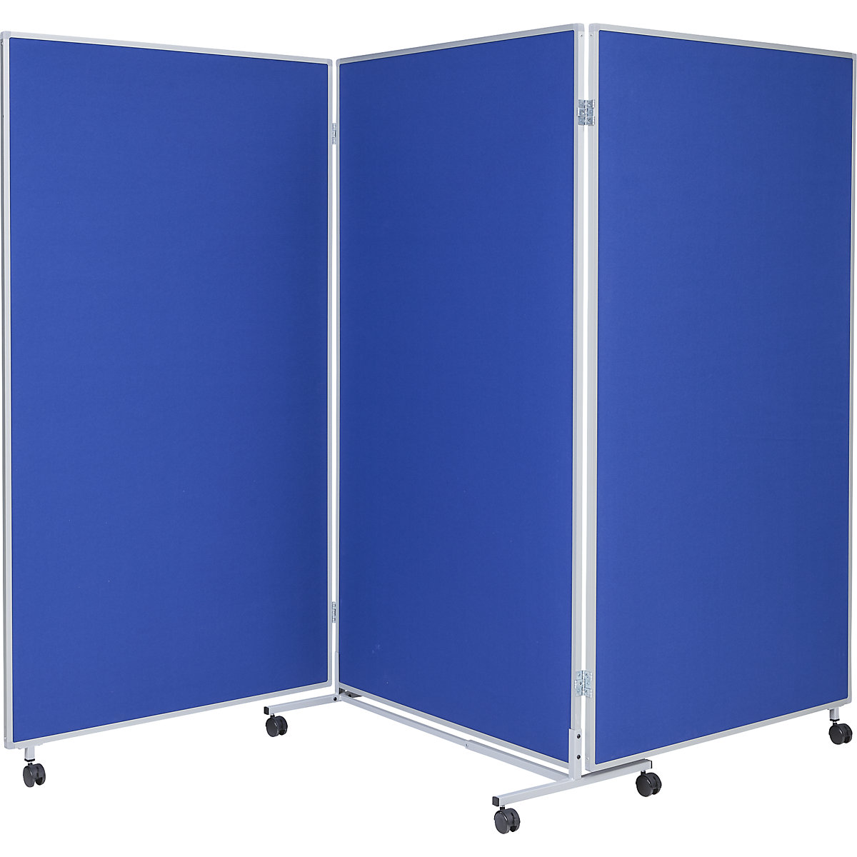 Präsentationswand, faltbar und mobil eurokraft basic, HxBxT 1905 x 3040 x 500 mm, blau-4