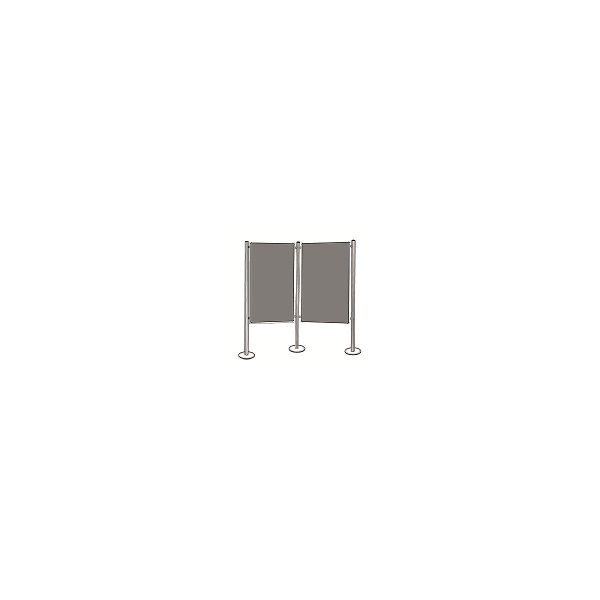 magnetoplan Präsentationswand-Set, Filz, grau, 2 Pinntafeln, 3 Säulen