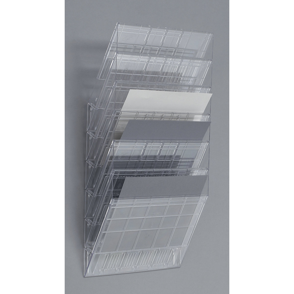 Wandprospektspender DURABLE, Querformat, 6 x DIN A4, VE 2 Stk, transparent-5