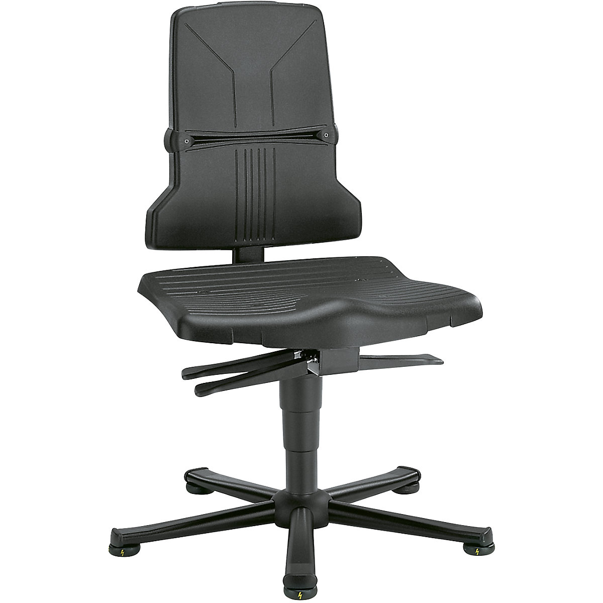 bimos – Pracovná otočná stolička ESD SINTEC, s prestavením sklonu sedadla, s klzákmi