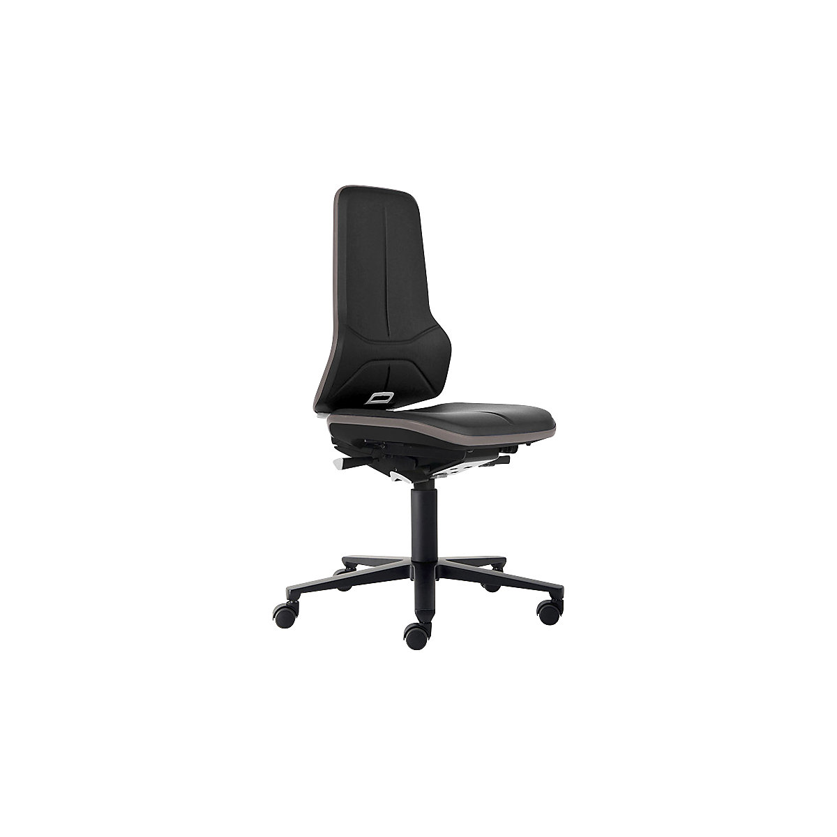 bimos – Pracovná otočná stolička NEON, materiál sedadla umelá koža, ESD, flexibilná páska šedá