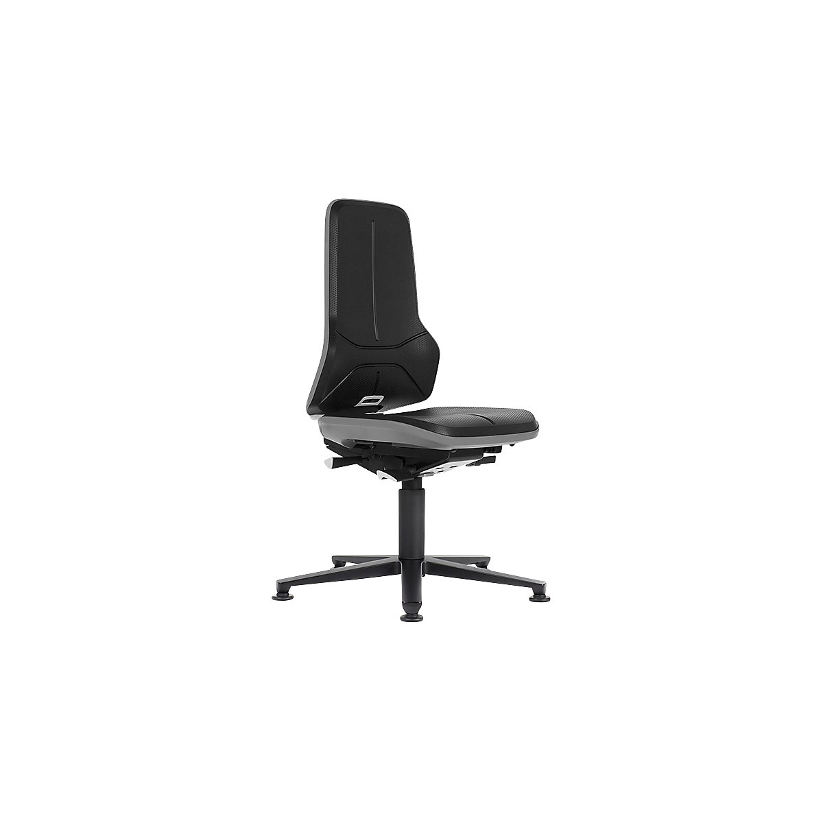 Pracovná otočná stolička NEON, s klzákmi – bimos, materiál sedadla integrálna pena, flexibilná páska šedá