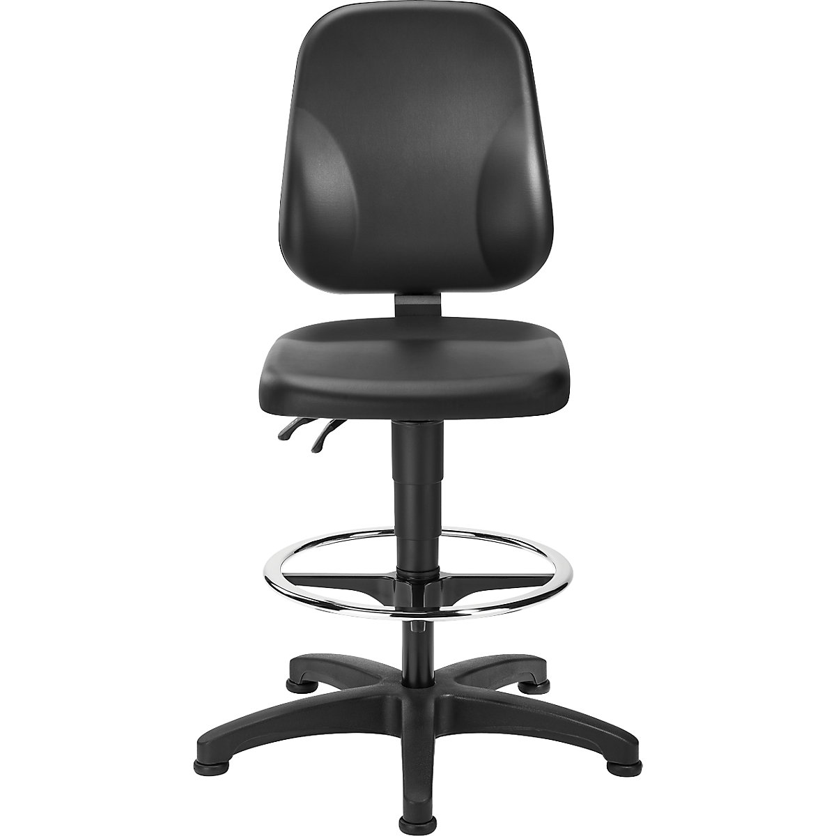 Pracovná otočná stolička, imitácia kože – eurokraft basic (Zobrazenie produktu 2)-1