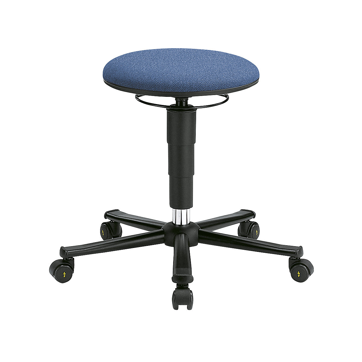 bimos – Otočná stolička bez operadla, ESD, látka, modrá