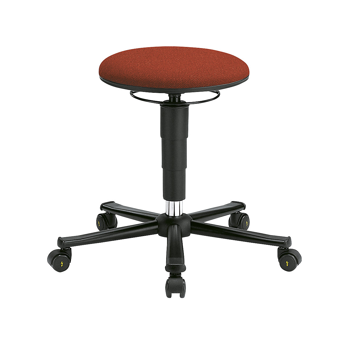 bimos – Otočná stolička bez operadla, ESD, látka, červená