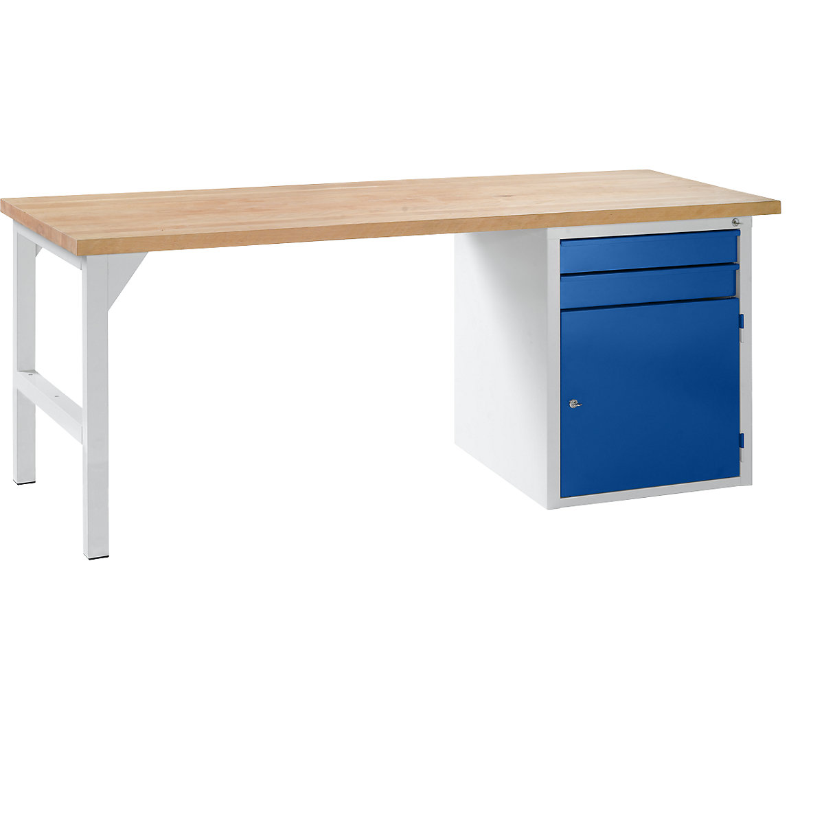 Dielenský stôl, stavebnicový systém, 2 zásuvky, 1 dvere, šírka 2000 mm, modrá