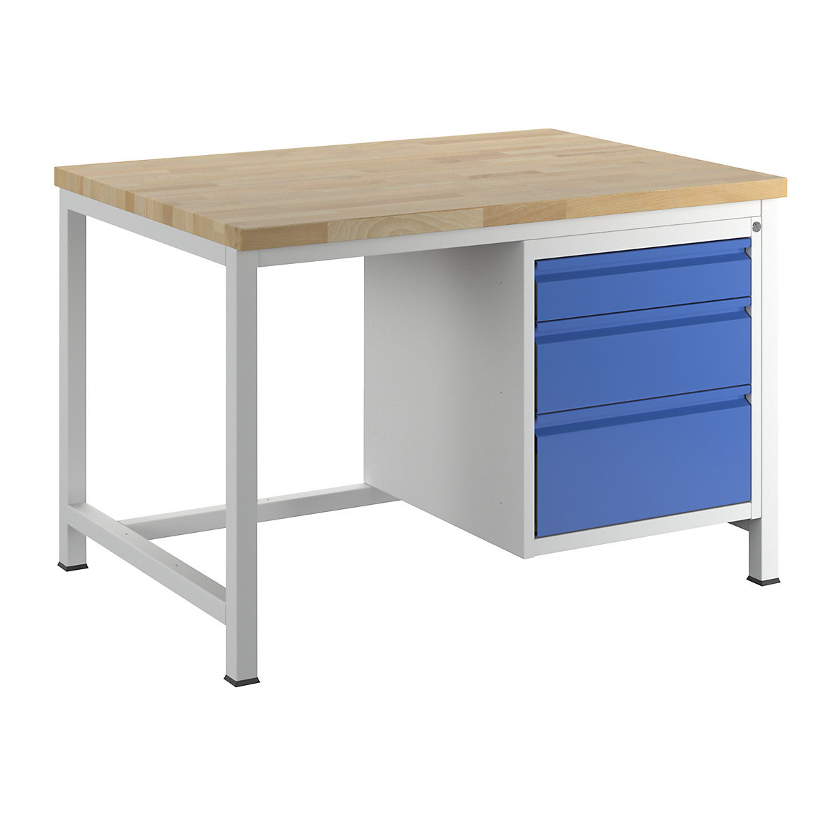 Dielenský stôl, stojanové vyhotovenie – RAU, 3 zásuvky veľkosti L vysoké vždy 1 x 120/180/240 mm, hĺbka 900 mm, šírka 1250 mm-16