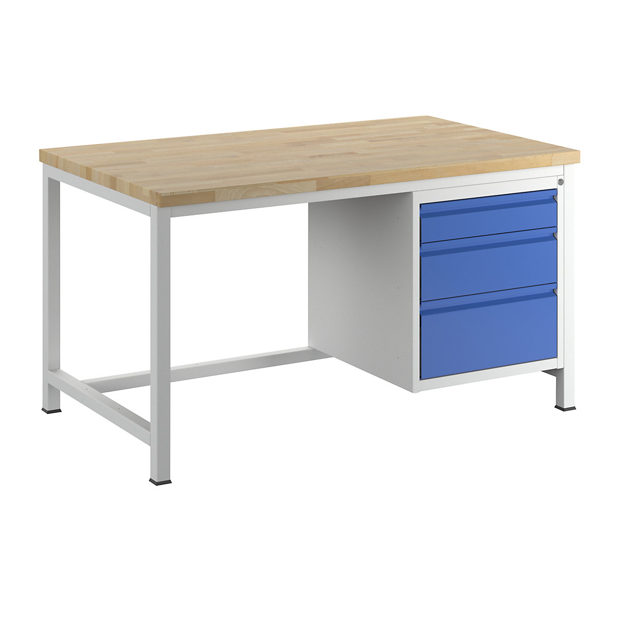 Dielenský stôl, stojanové vyhotovenie – RAU, 3 zásuvky veľkosti L vysoké vždy 1 x 120/180/240 mm, hĺbka 900 mm, šírka 1500 mm-12