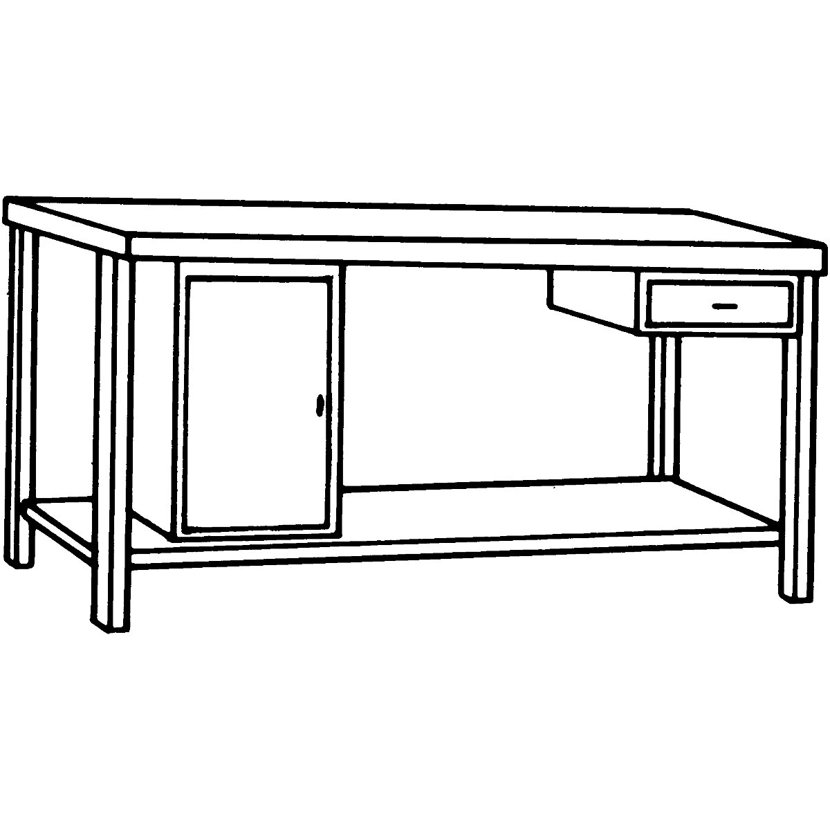 Dielenský stôl z chrómniklovej ocele – eurokraft basic (Zobrazenie produktu 9)-8