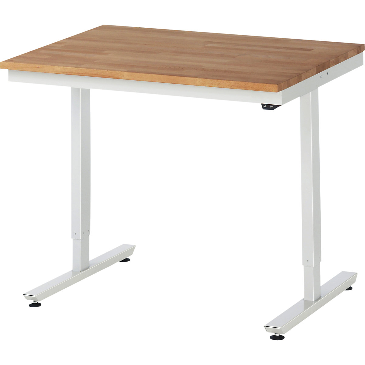 Pracovný stôl, elektricky výškovo prestaviteľný – RAU, bukový masív, nosnosť 150 kg, š x h 1000 x 800 mm-8