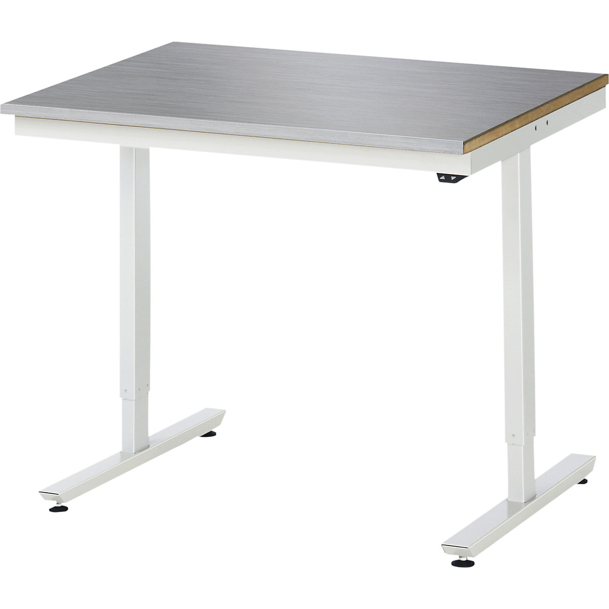 Pracovný stôl, elektricky výškovo prestaviteľný – RAU, poťah z ušľachtilej ocele, nosnosť 150 kg, š x h 1000 x 800 mm-14