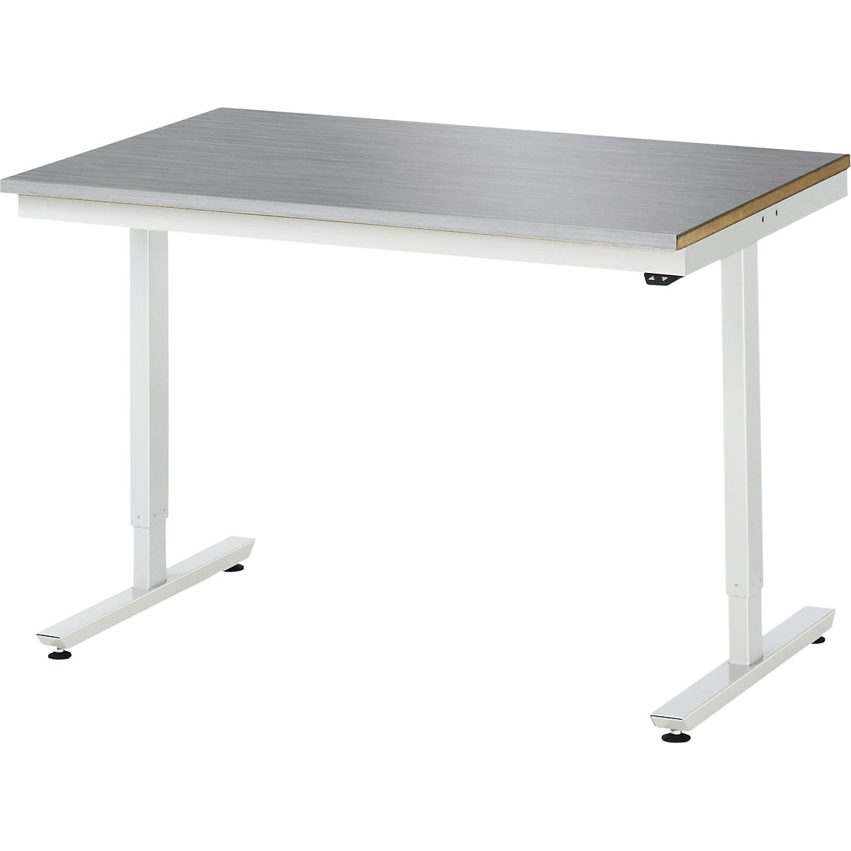 Pracovný stôl, elektricky výškovo prestaviteľný – RAU, poťah z ušľachtilej ocele, nosnosť 150 kg, š x h 1250 x 800 mm-9