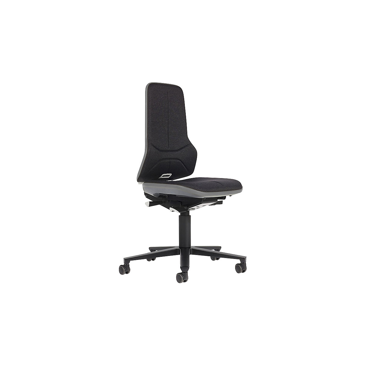 Pracovní otočná židle NEON, kolečka – bimos, synchronní mechanika, látka, šedý flexibilní pás-4