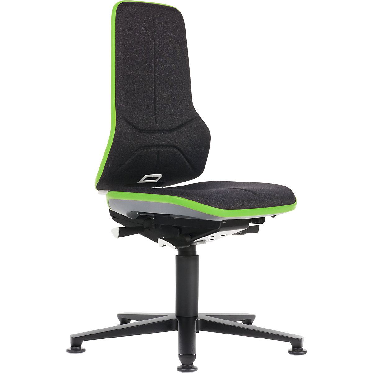 Pracovní otočná židle NEON, patky – bimos, permanentní kontakt, látka, zelený flexibilní pás-18
