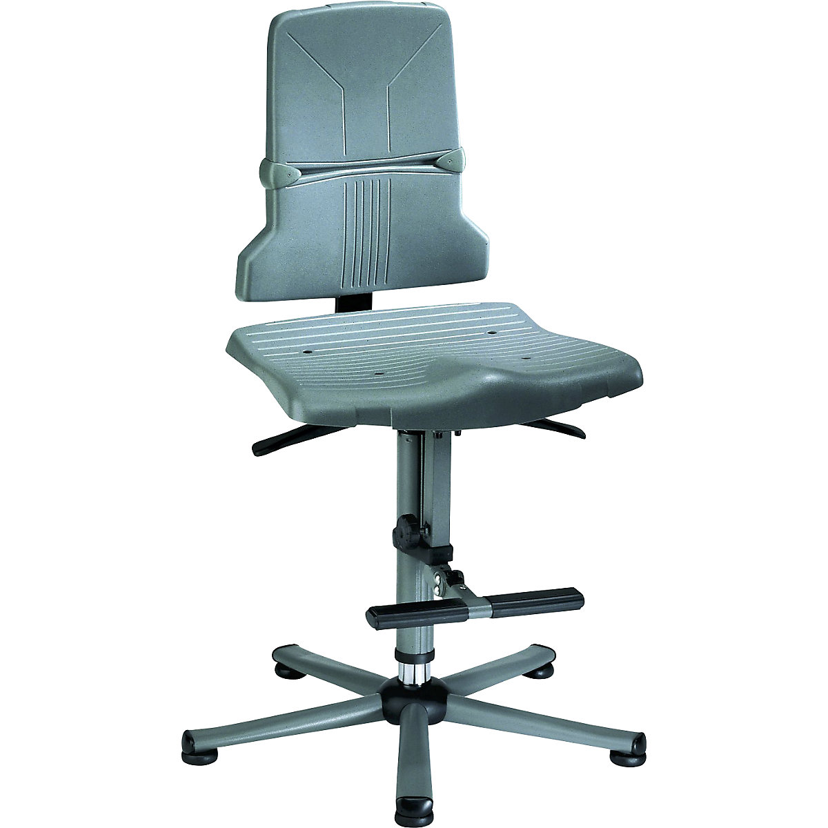 Pracovní otočná židle SINTEC – bimos, permanentní kontakt, přestavování sklonu sedáku, podstavec z ocelové trubky s pěti nohami s patkami a pomůckou pro výstup-7