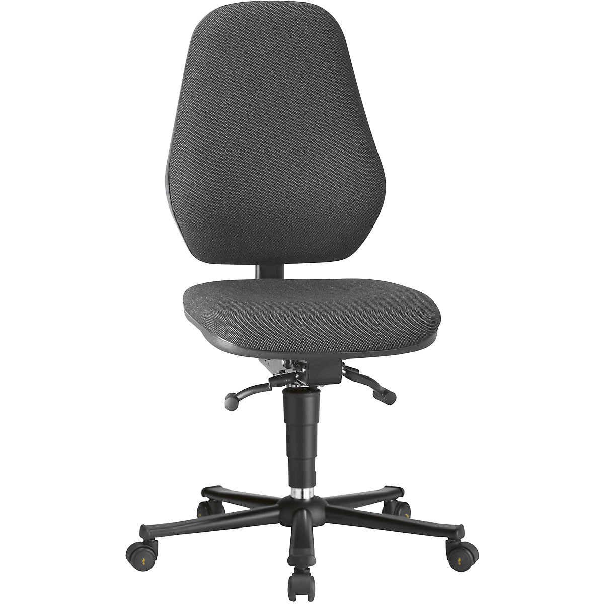 Pracovní otočná židle – bimos, s ochranou ESD, se synchronní mechanikou a regulací hmotnosti, s kolečky, černý látkový potah-5