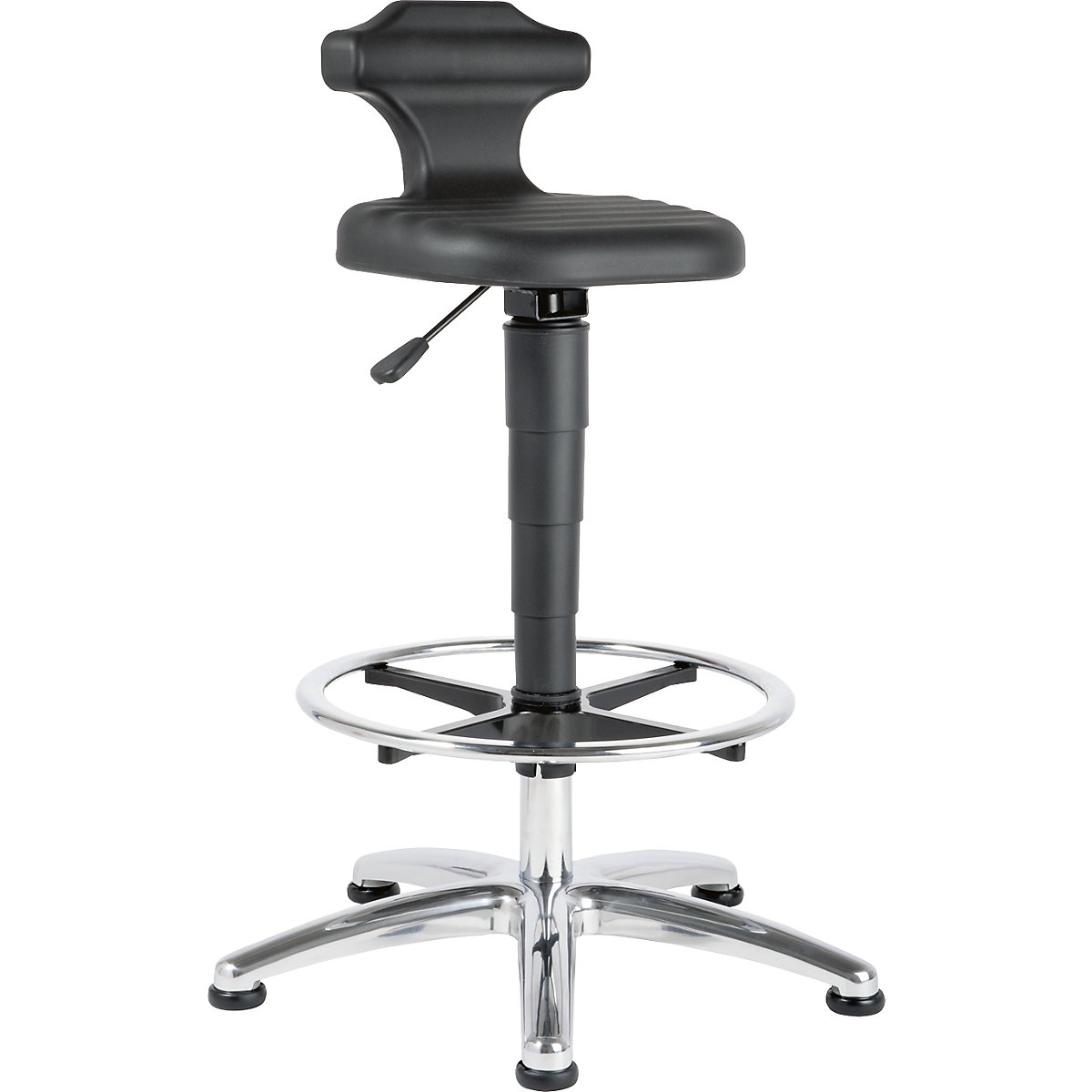 Sedák pro práci vestoje – bimos, pro laboratoř, rozsah přestavování výšky 510 – 780 mm, s nožním kruhem-1