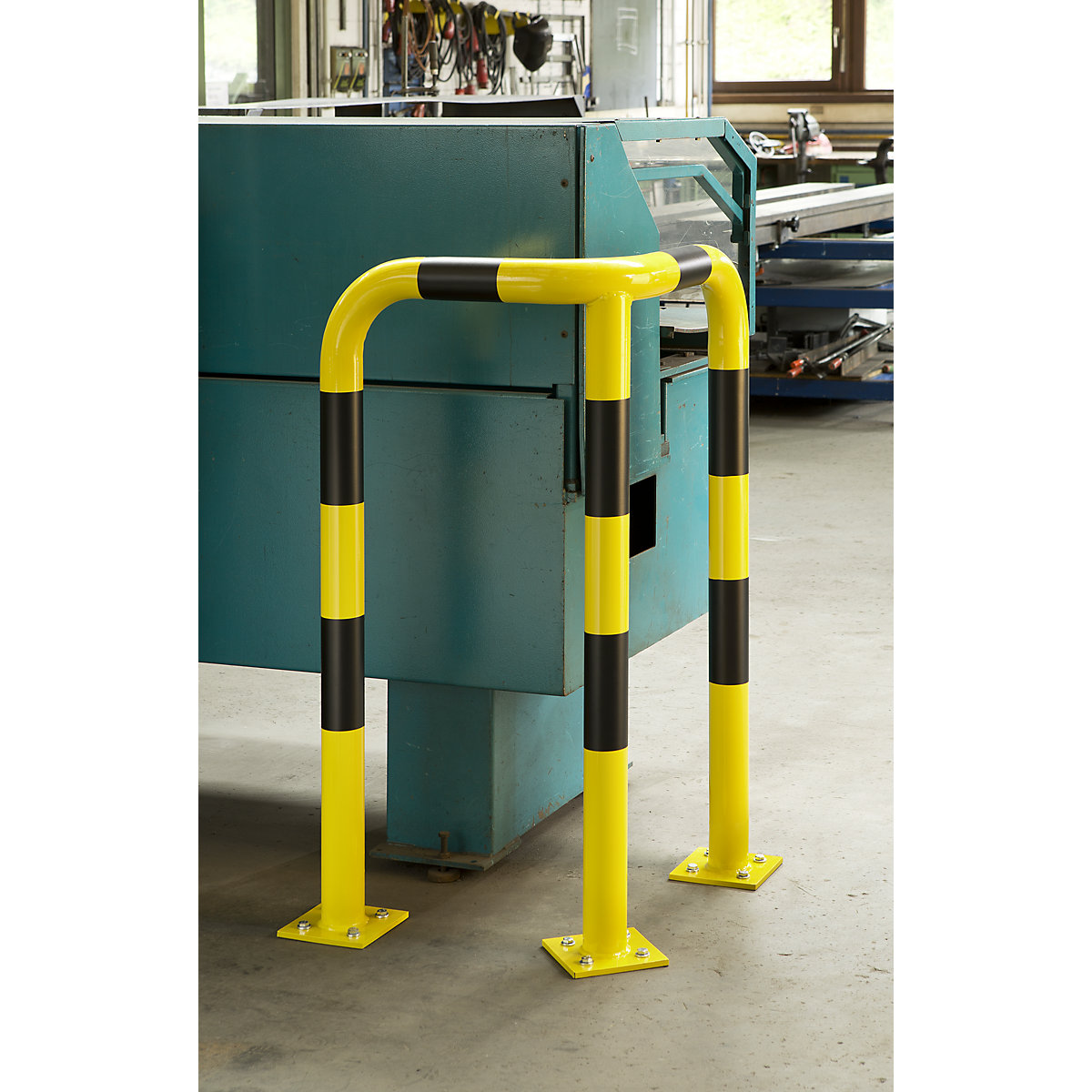 Jeklen kotni odbojni zaščitni lok, Ø 76 mm, za uporabo v prostorih, VxŠ 600 x 600 mm-1