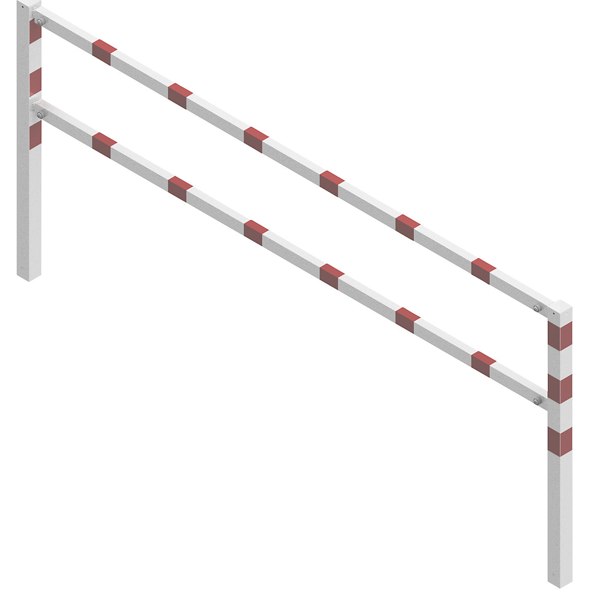Cestna zapora, možnost spojitve z vijaki, z zgornjim in spodnjim nosilcem, bela z rdečimi odsevnimi trakovi, širina 3000 mm-2