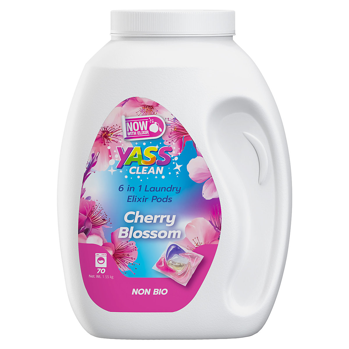 BiGDUG x Yass Clean Laundry Essentials | Washing Powder, Pods, Fabric Softener & Scent Boosters, BiGDUG x Yass Clean Laundry Essentials | Washing Powder, Pods, Fabric Softener & Scent Boosters, BiGDUG x Yass Clean 6-in-1 Laundry Elixir Pods | 150h x 120w mm | Cherry Blossom | 70-Pods-5