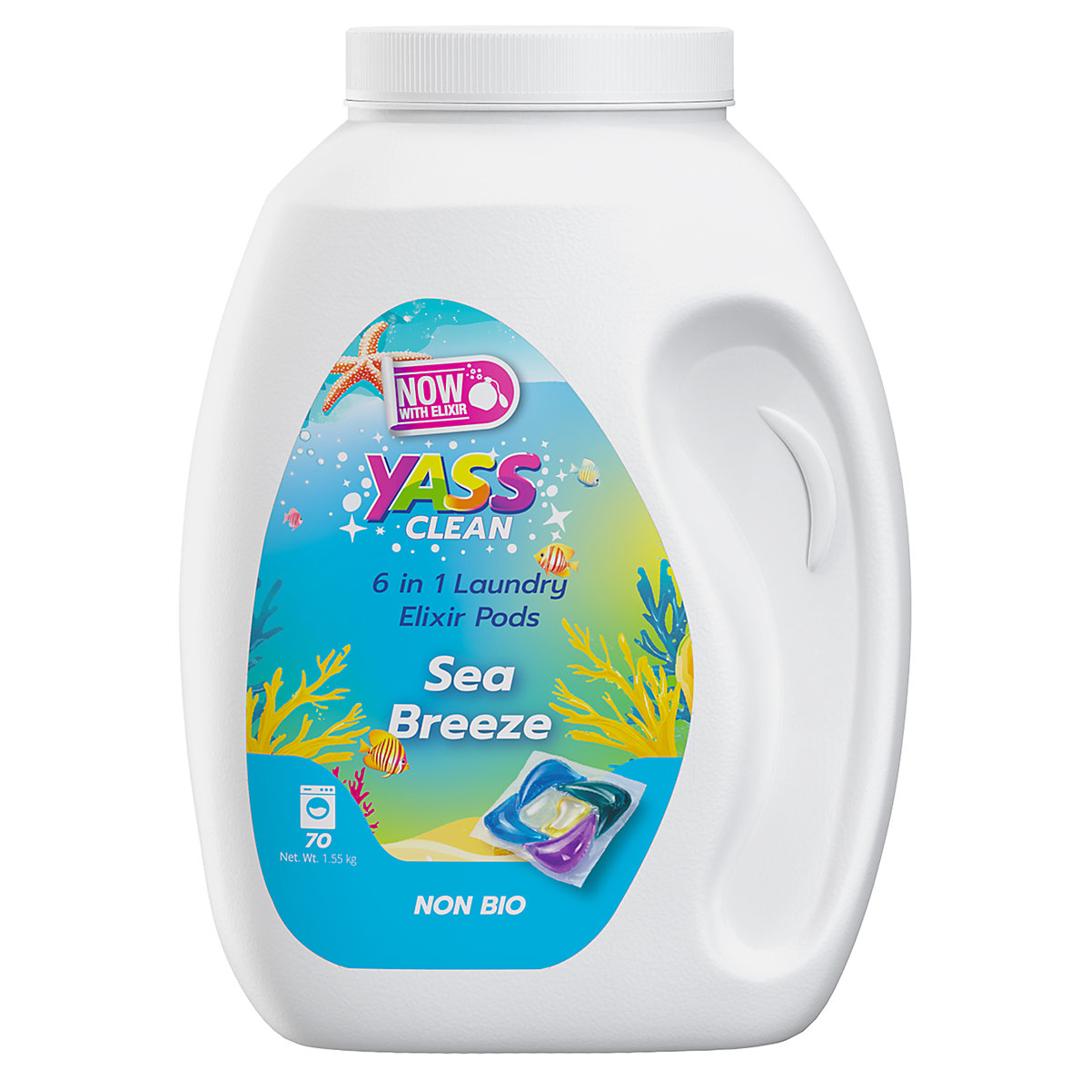 BiGDUG x Yass Clean Laundry Essentials | Washing Powder, Pods, Fabric Softener & Scent Boosters, BiGDUG x Yass Clean Laundry Essentials | Washing Powder, Pods, Fabric Softener & Scent Boosters, BiGDUG x Yass Clean 6-in-1 Laundry Elixir Pods | 150h x 120w mm | Sea Breeze | 70-Pods-4