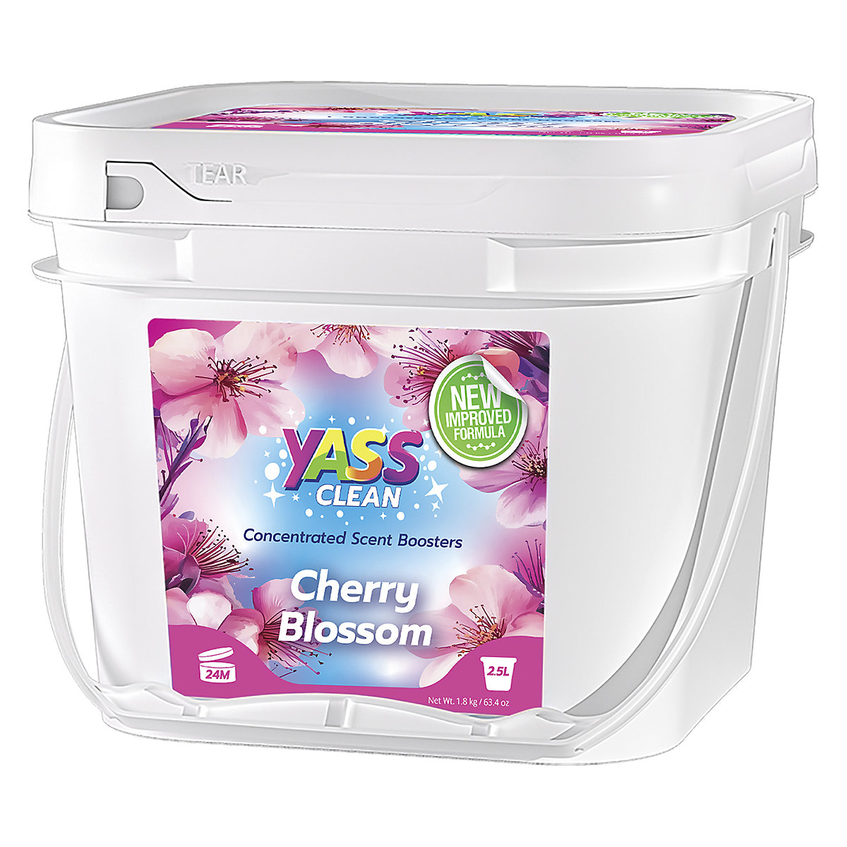 BiGDUG x Yass Clean Laundry Essentials | Washing Powder, Pods, Fabric Softener & Scent Boosters, BiGDUG x Yass Clean Laundry Essentials | Washing Powder, Pods, Fabric Softener & Scent Boosters, BiGDUG x Yass Clean Concentrated Scent Boosters | 150h x 180w mm | Cherry Blossom | 2.5 Litre-2