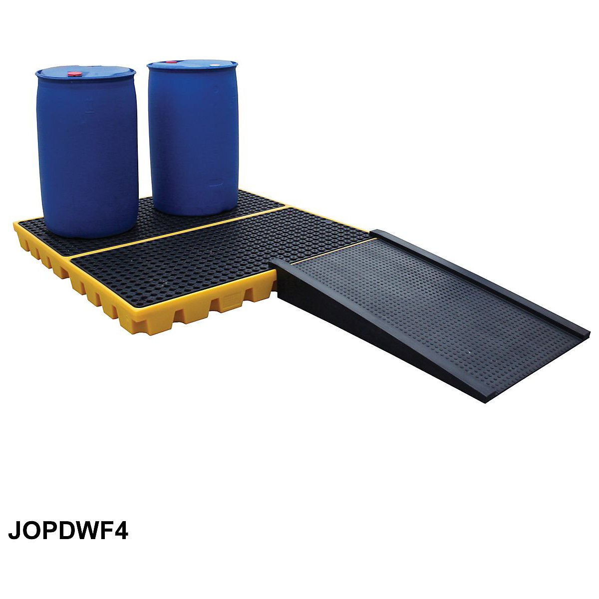 Plastic Drum Work Floors, Plastic Drum Work Floors, Plastic Drum Work Floor | 150h x 1600w x 1600d mm | For 4 Drums | 2000kg Capacity | Black/Yellow-2