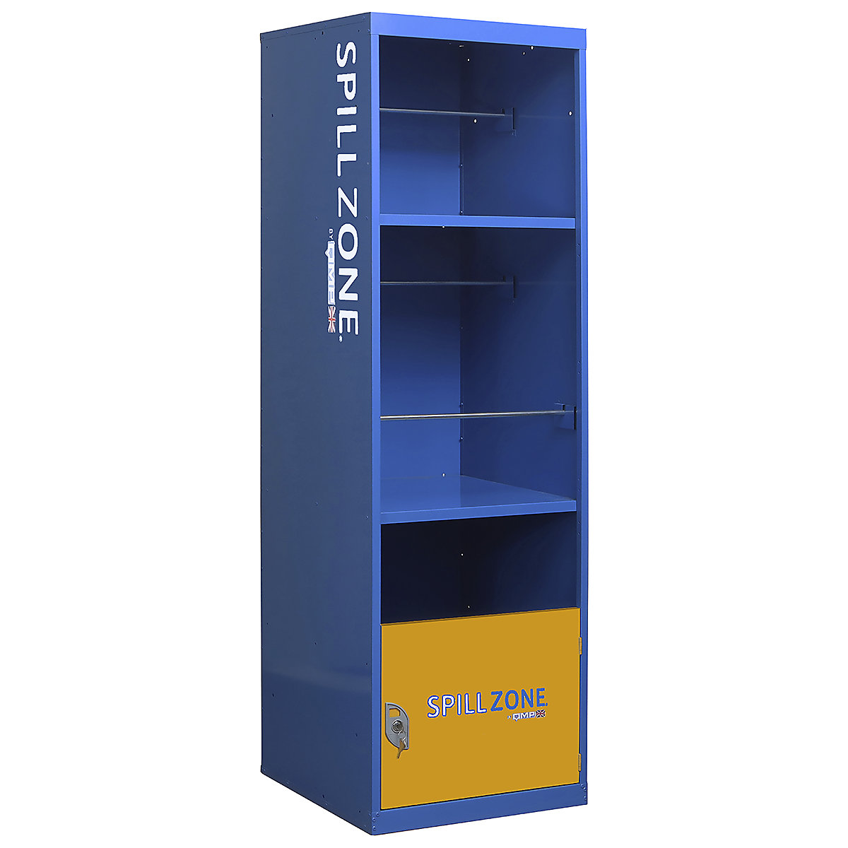 SpillZone Spill Stations, SpillZone Spill Stations, SpillZone Spill Station 3 | 1820h x 550w x 500d mm | 2 Shelf | Quick-Reach Lockable Cupboard | Half Door | Cam Lock-12