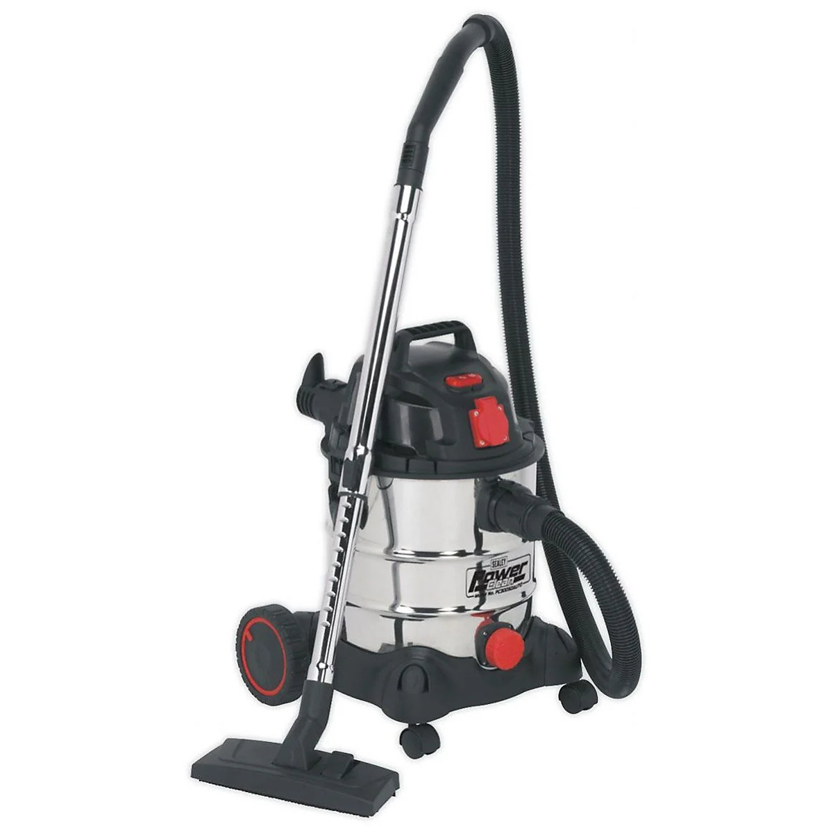 Sealey Stainless Steel Power Clean Autostart Industrial Wet And Dry Vacuum