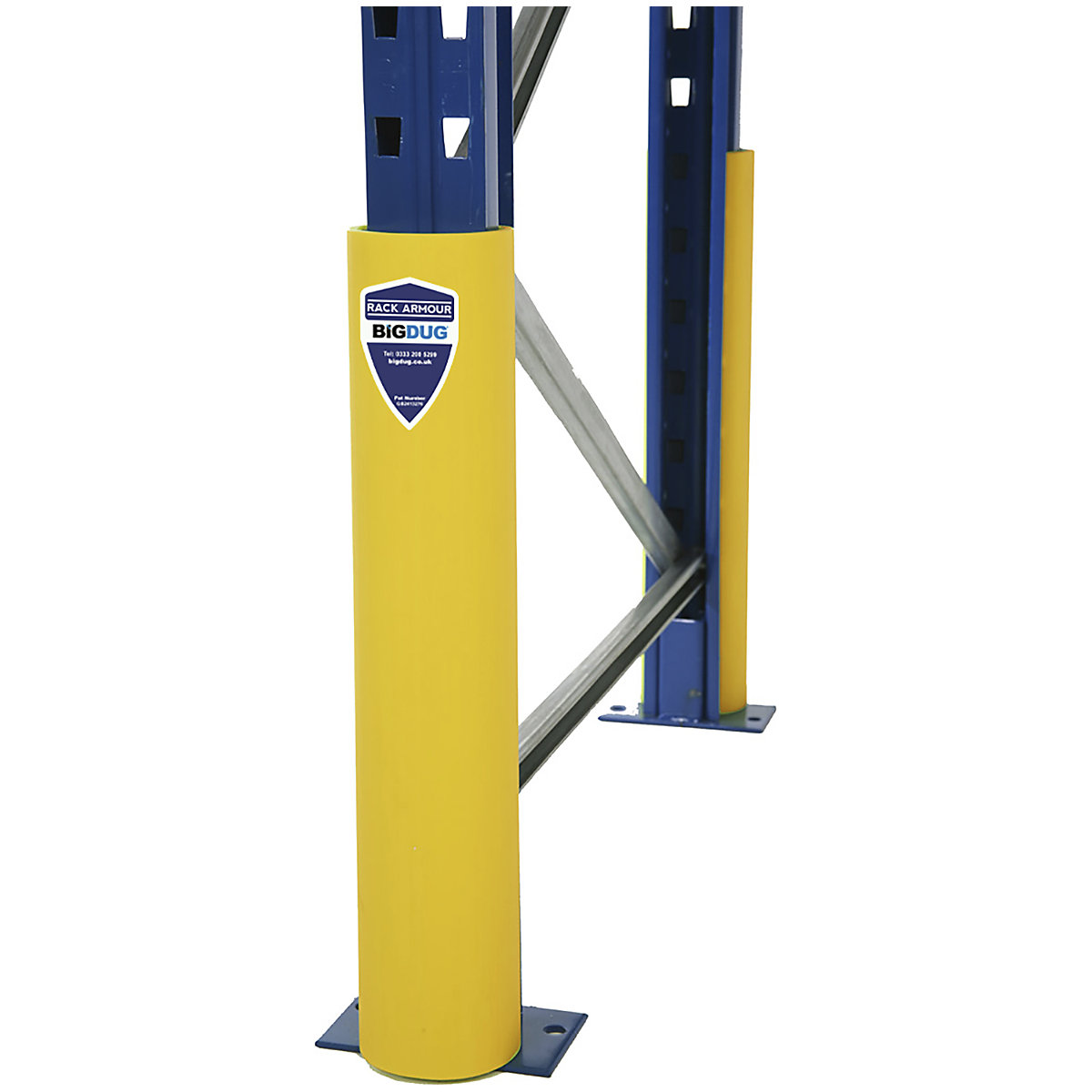 Rack Armour Upright Racking Protector, Rack Armour Upright Racking Protector, Rack Armour Upright Protector | 600h mm | Safety Yellow | Large | 101-110mm Upright Width-5
