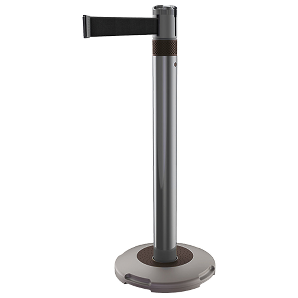 Skipper Safety Barriers | Skipper Q Post & Base System, Skipper Safety Barriers | Skipper Q Post & Base System, Black & Black Queue Management Post And Base System With Solid Black Webbing-5